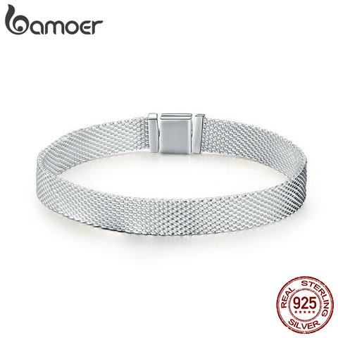 BAMOER Strand pulseras de plata esterlina 925 caliente estilo metropolitano pulseras a la moda para mujer regalo de joyería de 17CM-20CM SCX001 ► Foto 1/6