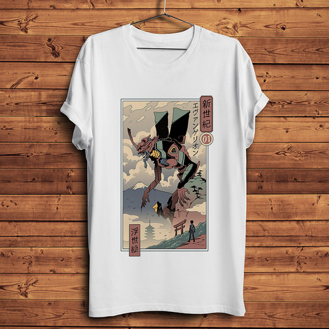 Japón vintage Ukiyoe estilo eva EVA gracioso camiseta anime homme manga corta t camisa de los hombres camiseta unisex streetwear ► Foto 1/3