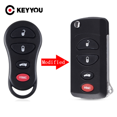 KEYYOU-funda carcasa de repuesto para llave de coche, carcasa para Chrysler Voyager Cruiser para Dodge Ram Dakota Jeep Cherokee 3/2 botones ► Foto 1/6