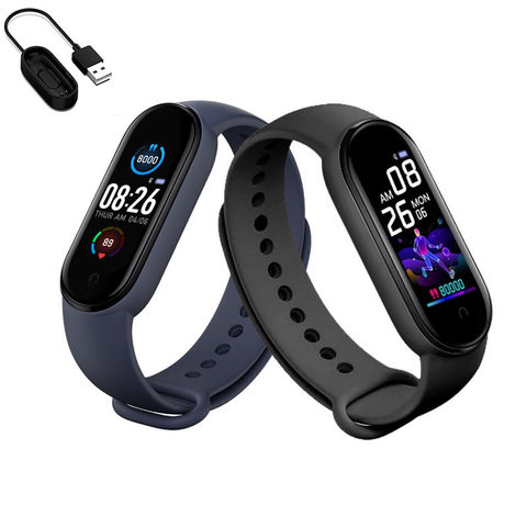 Reloj inteligente M5 para Android e IOS, reloj inteligente deportivo con control del ritmo cardíaco y de la presión arterial para hombre y mujer ► Foto 1/6