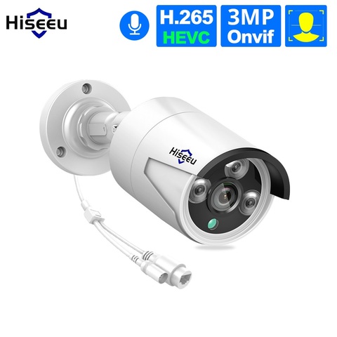 Hiseeu H.265 1080 P cámara IP POE 2MP bala cámara CCTV IP ONVIF 2,0 para POE NVR sistema impermeable al aire libre la visión nocturna ► Foto 1/6
