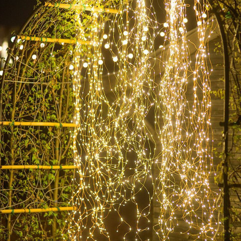 Guirnalda de alambre de cobre para decoración del hogar, guirnalda de luces LED de hadas navideñas, impermeables para exteriores, Año Nuevo ► Foto 1/6