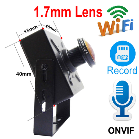 Fisheye-minicámara panorámica WIFI, Audio inalámbrico, lente de 1,7mm, videovigilancia de seguridad para el hogar, Onvif, ranura para tarjeta SD, camhi ► Foto 1/6