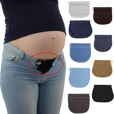 Cinturón de cintura del embarazo elástico ajustable para mujer, extensor de cintura, ropa, pantalones, accesorios de costura para embarazadas, 1 Uds. ► Foto 1/6