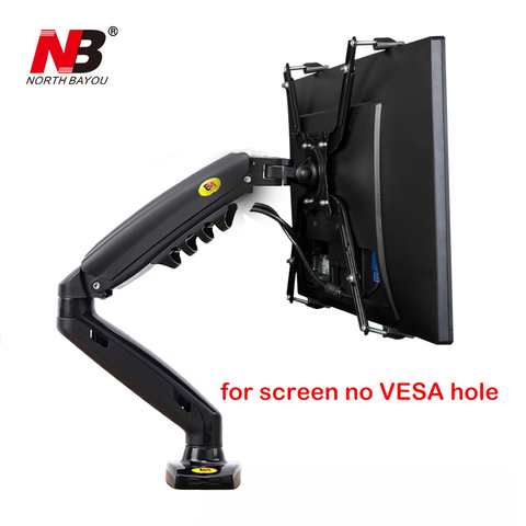 Soporte NB F80 + FP-1 para Monitor LED sin orificio VESA, brazo de resorte de Gas, puntal de Gas de movimiento completo, carga flexible de 2-9kg, 17-27