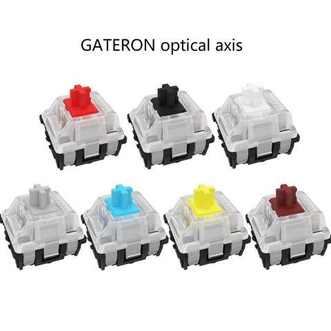 Gateron-interruptor óptico para reemplazar Teclado mecánico, GK61 SK64, azul, rojo, marrón, negro, amarillo, eje Whit ► Foto 1/6