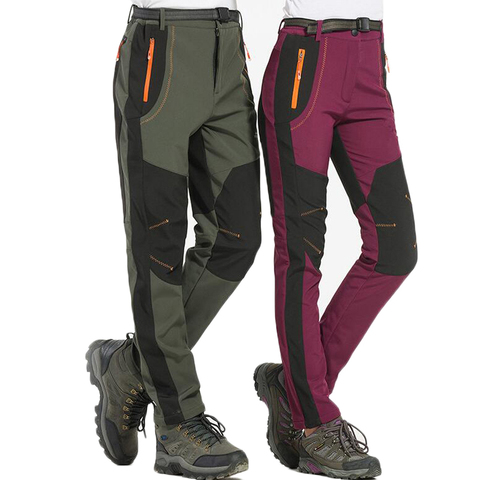 Pantalones gruesos y cálidos de lana con carcasa suave para hombre y mujer, ropa impermeable para exteriores, senderismo, senderismo, pesca, Camping y escalada, 5XL ► Foto 1/6