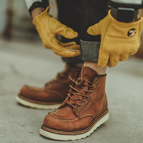 Hombres Vintage Botas-Botas de cuero genuino ala hombres hechos a mano carrera botines de boda Casual botas de moda ► Foto 1/6