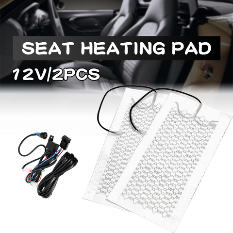 Almohadilla de calefacción para asientos de coche, calentador de asiento de fibra de carbono de 12 V, almohadillas de 12 V, 2, 5 y 6 niveles, interruptor, cubiertas de asiento calentador de invierno ► Foto 1/6