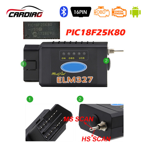 ELM 327 USB Bluetooth funciona en Forscan para F0.rd SA puede/MS puede coche OBD2 diagnóstico ELM327 USB FTDI chip para opcional ► Foto 1/5