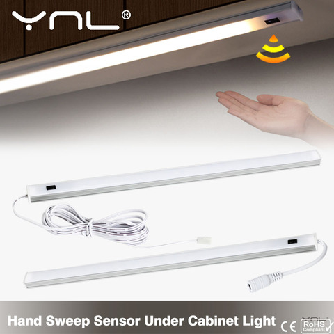 Luz Led inteligente con Sensor de barrido manual para debajo del armario, 30cm, 40cm, 50cm, para cocina, dormitorio, luz nocturna de 12V, iluminación para cama y armario ► Foto 1/6