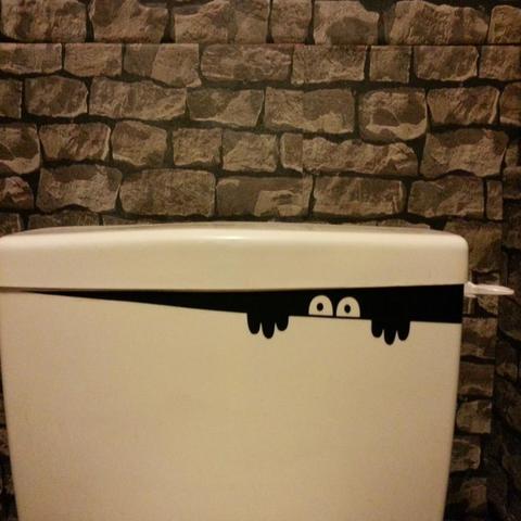 Calcomanía de vinilo extraíble con diseño de Peep Monster para decoración del hogar, calcomanía extraíble para pared de baño, 1 unidad ► Foto 1/6