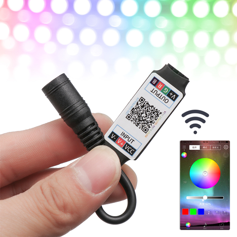 Minitira de luces LED RGB con Bluetooth, Controlador de luz, conector inalámbrico de Control de teléfono inteligente, cc 5-24V, 6A, para tira RGB 3528 5050, en oferta ► Foto 1/6