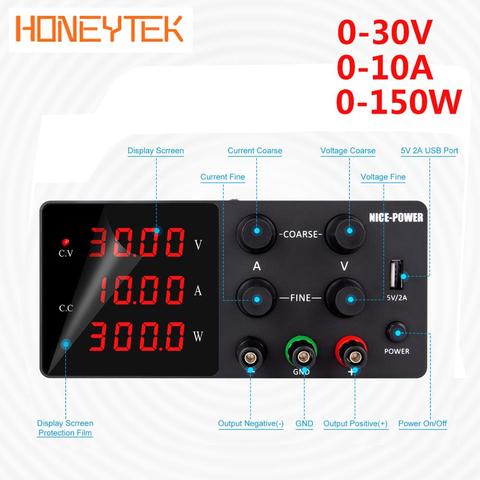 Fuente de alimentación de laboratorio programable, estabilizadores de voltaje Digital regulados con función de memoria, regulación fina, CC, 30V, 10A ► Foto 1/6