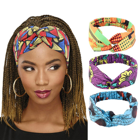 Patrón Africana diadema estampada para mujeres Twist estilo de pelo banda salón hacer pelo de sombreros turbante señoras pelo accesorios ► Foto 1/6