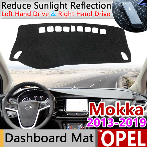 Para Opel Mokka antideslizante estera cubierta del salpicadero parasol Dashmat protege la alfombra accesorios del coche Vauxhall Mokka X 2014 2015, 2017 ► Foto 1/6