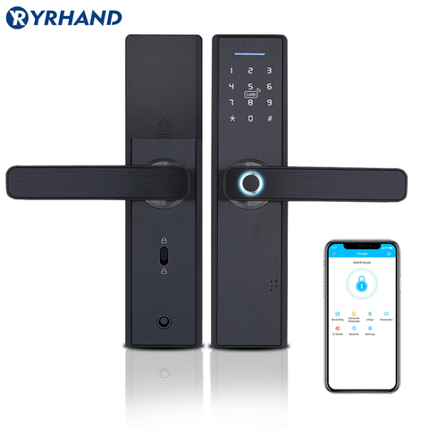 Cerradura TT app WiFi huella dactilar inteligente cerradura de puerta, cerradura electrónica, teclado inteligente Bluetooth Digital APP con código sin llave cerradura de puerta ► Foto 1/6