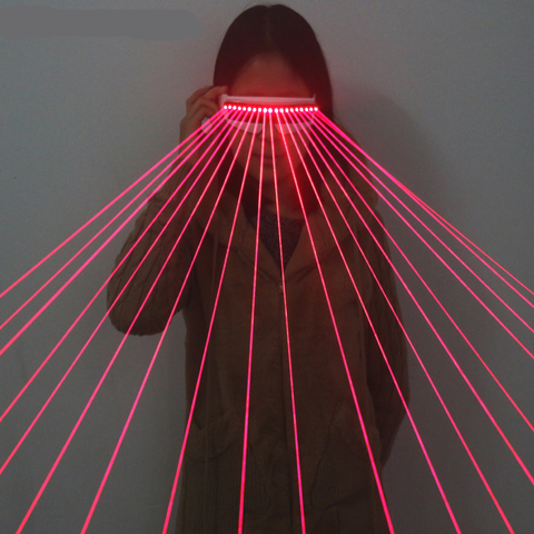 Lentes con láser rojo de 650nm, 18 Uds., luz LED intermitente para escenario, chaleco de lona, disfraz de actuación al aire libre ► Foto 1/6