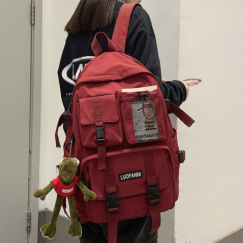 Mochila de nailon para hombre y mujer, bolso escolar de malla de viaje para estudiantes y estudiantes, para ordenador portátil, a la moda ► Foto 1/6