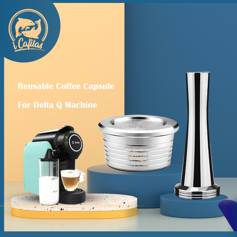 Cápsulas de café reutilizables de acero inoxidable, taza Cápsula de café reutilizable de cocina, filtro Compatible con accesorios de café Delta Q ► Foto 1/6