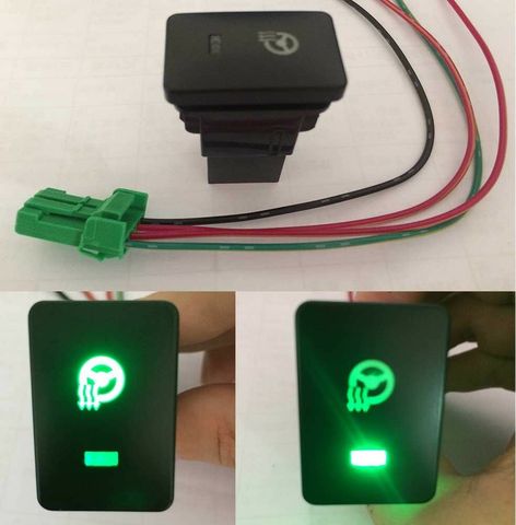 Interruptor de calefacción para volante de coche, luz LED verde con cable para Toyota ► Foto 1/6
