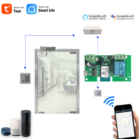 Módulo inteligente con interruptor Wifi para el hogar, RF433 enchufe con Control remoto inalámbrico, funciona con asistente de Alexa y Google, DC5V, 12V, 24V, 32V ► Foto 1/6