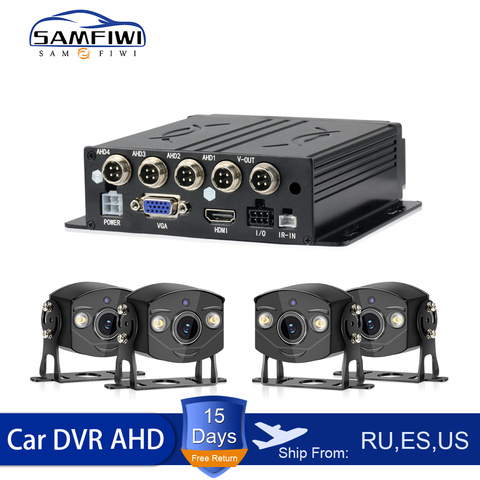 4 canales Dvr de coche 4ch MDVR grabador de Video móvil vehículo Dvr de coche sistema de cámaras de seguridad de vídeo registro automóvil DVR Camara Kit ► Foto 1/6