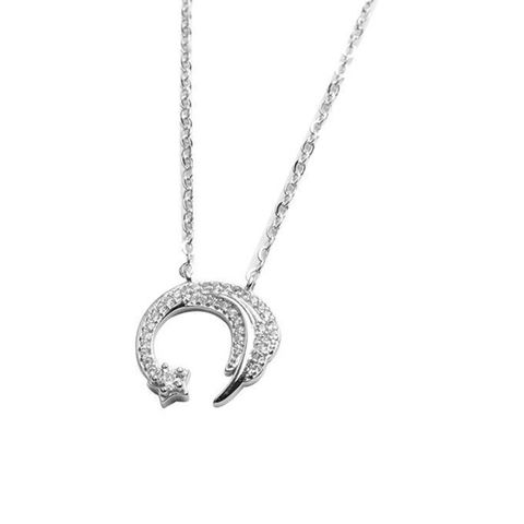 Collar de Luna y estrellas, joyas con diseño de jardín, Gargantilla de cadena, regalo de moda ► Foto 1/1