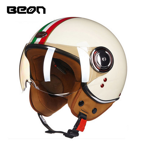 BEON-Casco de moto B110B, protector de cara abierta, 3/4, Retro, Vintage, Jet, ECE ► Foto 1/6