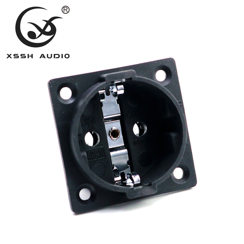 XSSH audio Chapado en cobre rodio neutro AC 250V 16A EU Euro 2 pines IEC entrada potencia Uitimate H Schuko chasis socket ► Foto 1/5