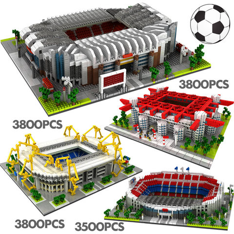 LOZ-minicámara de fútbol de arquitectura famosa, campo de fútbol, bloques de construcción, Campamento de fútbol Nou Signal Lduna Park, juguetes de bloques de modelismo para niños ► Foto 1/6