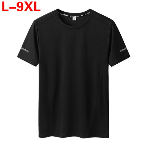 Camiseta de talla grande para hombre, Camisetas básicas en blanco y negro, de gran tamaño, Hip-Hop, 6 Xl, 7xl, 8xl, 9xl, de verano ► Foto 1/6