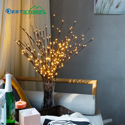 Luces de árbol nocturno, jarrón de rama LED, decoración romántica para boda, Navidad, decoración interior, lámpara pequeña creativa, novedad, 20 LED ► Foto 1/5