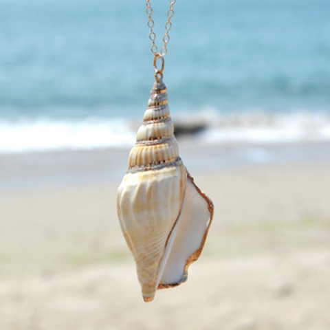 Colgante de conchas de estrella de mar Natural para mujer, collar de concha marina, joyería de concha ► Foto 1/6