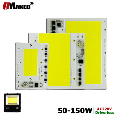 Módulo reflector LED COB AC220V, 50W, 100W, 150W, LED PCB, placa de aluminio, Blanco/cálido, Chips COB, controlador IC inteligente para lámparas de foco ► Foto 1/6