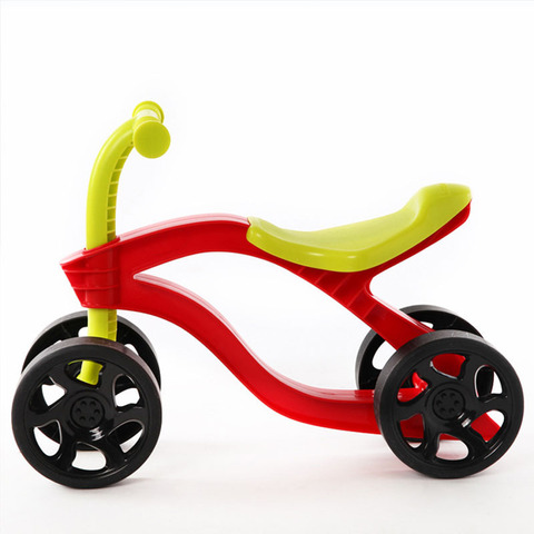 4 ruedas de los niños es empujar la bicicleta de equilibrio Walker Infant Scooter bicicleta para niños al aire libre paseo en juguetes coches usan resistente a ► Foto 1/6