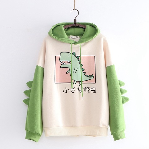 Sudaderas con capucha de dinosaurios para mujer, jerséis, Tops Harajuku, chicas con capucha, ropa con capucha para adolescentes ► Foto 1/5