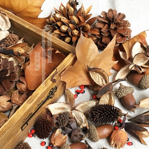 Guirnalda de decoración navideña para el hogar, flores secas naturales, frutas secas, textura Retro, Pinecone Acorn ► Foto 1/6