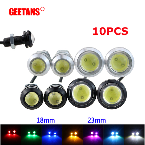 GEETANS 1 piezas día fuente de luces de marcha atrás de estacionamiento señal lámpara impermeable 18-23mm negro/plata led ojo de águila DI ► Foto 1/6