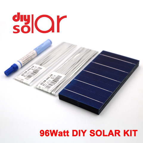 96 vatios Kit DIY Panel Solar 78X156mm Polycrystall célula Solar 100 W 3X6 