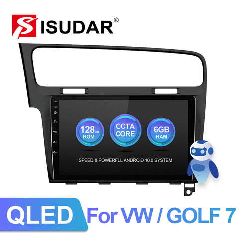 Isudar V72 4G Android 1 Din Car Multimedia para VW/Volkswagen Golf/7 Auto Radio 8 Core RAM 6GB ROM 128GB Cámara DVR con GPS No 2Din ► Foto 1/6