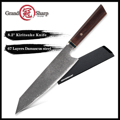 Grandsharp-cuchillo de Chef vg10, de 8,2 pulgadas, Damasco japonés, acero inoxidable, alto en carbono, profesional, para cocina, regalo ► Foto 1/6