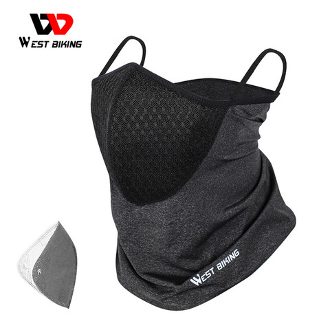 WEST BIKING-Gorro con filtro de carbón activado para ciclismo, bufanda de deporte anticontaminación, cubierta protectora facial para correr, accesorios de verano ► Foto 1/6