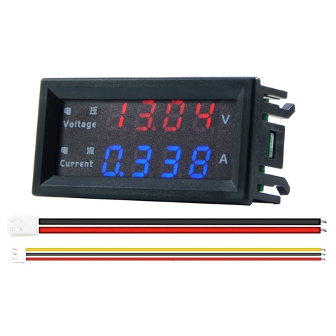 4 dígitos de precisión DC 100V 200V 10A voltímetro amperímetro de doble LED pantalla Digital Amp de Merter Panel de ► Foto 1/6