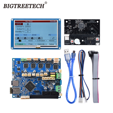 Placa base para impresora 3D Cloned Duet 2, WIFI V1.04, controlador de 32 bits con pantalla táctil de 4,3 