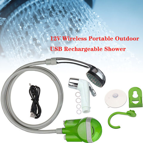 Cabezal de bomba de agua recargable por USB para ducha, portátil e inalámbrico, 12V, boquilla deportiva para viaje, caravana, furgoneta, coche, lavadora, Ducha de Camping ► Foto 1/6