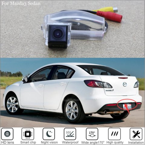 Para Mazda 3 Axela BK BL Mazda3 2004 ~ 2013 CCD vista trasera de coche cámara de copia de seguridad de vídeo para marcha atrás aparcamiento Kit de Asistencia impermeable ► Foto 1/5