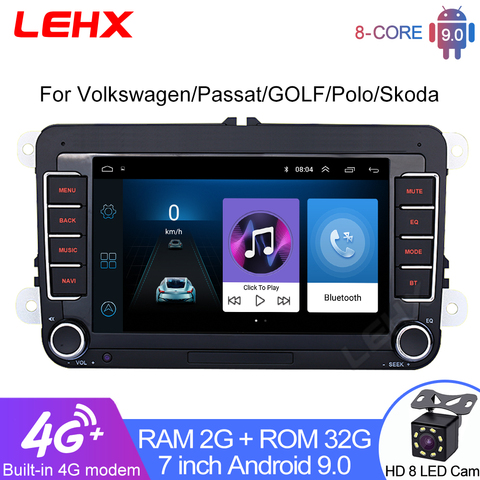 Radio con Gps para coche, reproductor Multimedia con Android, 2DIN, 7 pulgadas, 2GB de RAM, para Volkswagen, Vw, Skoda, Golf, Polo ► Foto 1/6