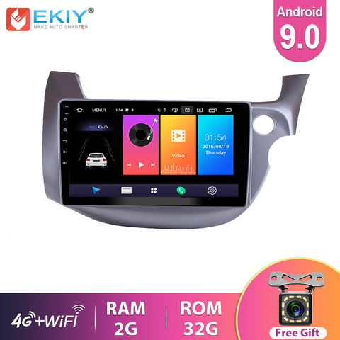 EKIY-REPRODUCTOR DE Radio PARA coche con navegación GPS, Android 9,0, pantalla IPS 2.5D de 10,1 pulgadas, para HONDA FIT JAZZ 2009-2016, Unidad de Radio para coche con conducción a la derecha, WiFi 4G ► Foto 1/6