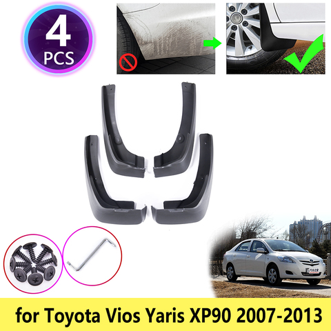 Guardabarros para Toyota Yaris Sedan Vios Limo Belta XP90 2007 ~ 2013, accesorios para coche 2009 ► Foto 1/6